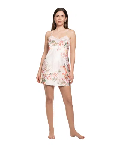 Linea Donatella Women's Floral Print Chemise In Gray