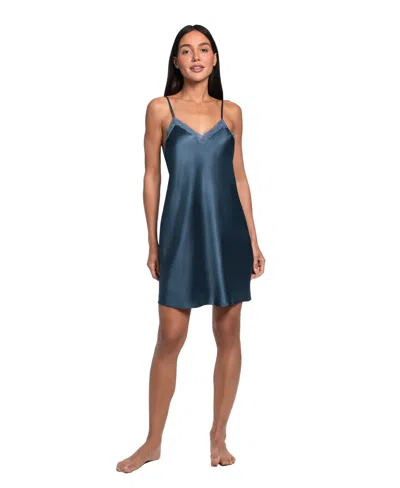 Linea Donatella Women's Floral Print Chemise In Teal