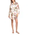 Linea Donatella Women's Garden Flight Satin Floral Wrap Robe