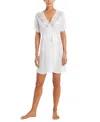 LINEA DONATELLA WOMEN'S LACE-TRIM SATIN WRAP ROBE