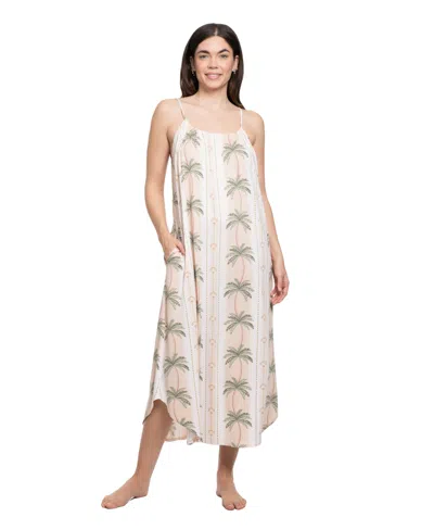 Linea Donatella Women's Round Neck Nightgown In White