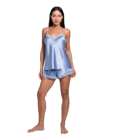 Linea Donatella Women's Sleeveless Camisole Top And Shorts, 2-piece Set In Cornflower