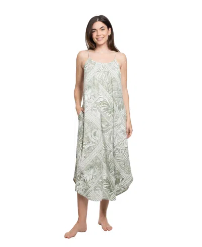 Linea Donatella Women's Sleeveless Midi Gown In Green