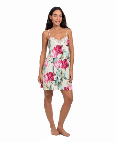 Linea Donatella Women's Tulip Garden Print Knit Chemise In Pink