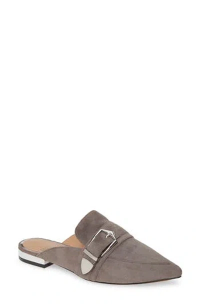 Linea Paolo Ace Buckle Pointed Toe Mule In Brown