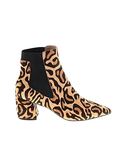 Pre-owned Linea Paolo Ankle Boots In Tan