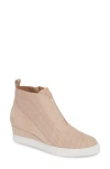 Linea Paolo Anna Wedge Sneaker In Light Pink Suede