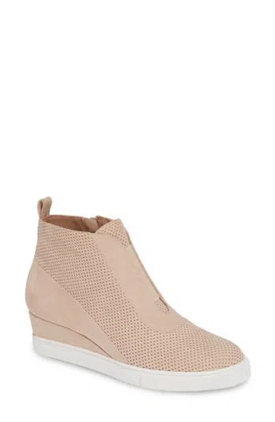 Linea Paolo Anna Wedge Sneaker In Light Pink Suede