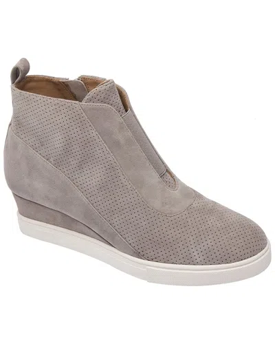 Linea Paolo Anna-l Suede Wedge Sneaker In Gray