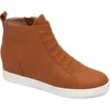 Linea Paolo Ashley High Top Wedge Sneaker Boot In Cognac