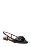 Linea Paolo Cadie Slingback Pointed Toe Flat In Black
