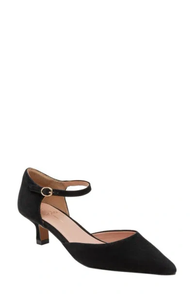 Linea Paolo Carey Ankle Strap Pointed Toe Pump In Black