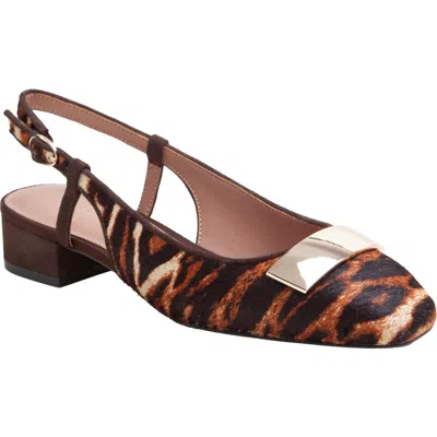 Linea Paolo Caris Slingback Genuine Calf Hair Pump In Brown