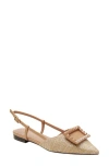 Linea Paolo Carmen Slingback Pointed Toe Flat In Tan/desert