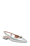 Linea Paolo Cassidy Pointed Toe Slingback Flat In Silver