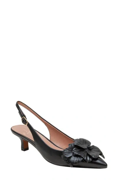 Linea Paolo Castiel Slingback Pointed Toe Kitten Heel Pump In Black