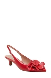 Linea Paolo Castiel Slingback Pointed Toe Kitten Heel Pump In Lipstick Red