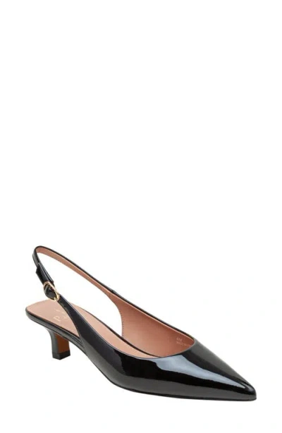 Linea Paolo Cecil Slingback Pointed Toe Kitten Heel Pump In Black