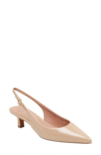Linea Paolo Cecil Slingback Pointed Toe Kitten Heel Pump In Blush Taupe