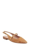 Linea Paolo Celeste Slingback Pointed Toe Flat In Brown