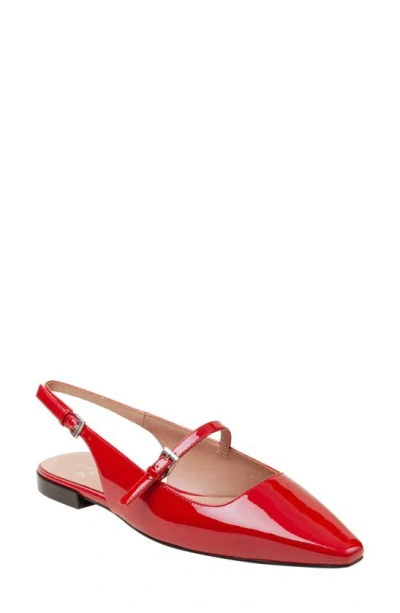 Linea Paolo Celeste Slingback Pointed Toe Flat In Red