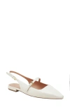 Linea Paolo Celeste Slingback Pointed Toe Flat In White