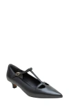 Linea Paolo Celia Pointed Toe T-strap Pump In Black