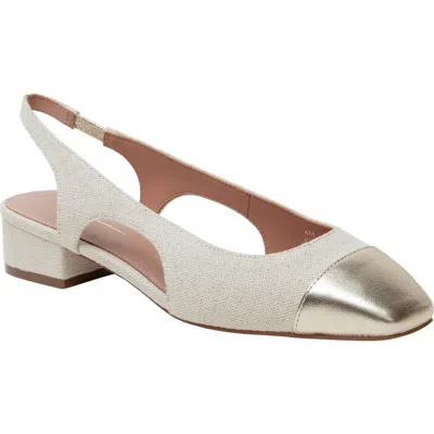 Linea Paolo Charley Slingback Pump In Natural/gold/gold