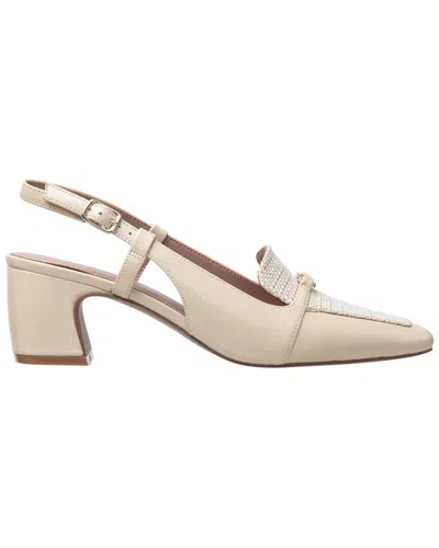Linea Paolo Cirilla-l Leather Slingback Pump In Neutral