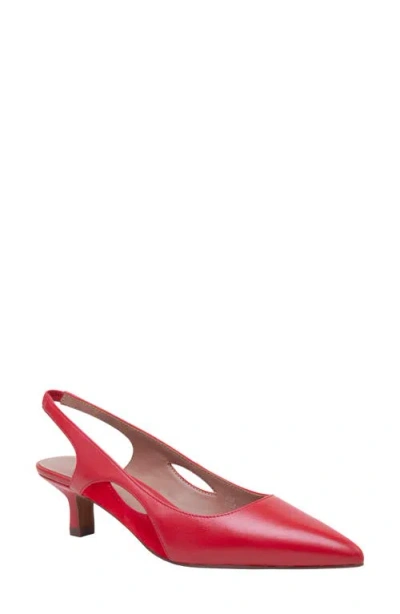 Linea Paolo Corley Pointed Toe Slingback Pump In Red