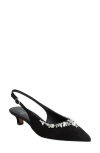 Linea Paolo Crystal Embellished Slingback Pump In Black