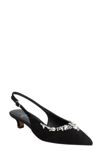 Linea Paolo Crystal Embellished Slingback Pump In Black