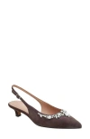 Linea Paolo Crystal Embellished Slingback Pump In Brown