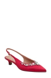 Linea Paolo Crystal Embellished Slingback Pump In Red