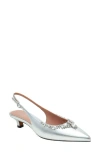 Linea Paolo Crystal Embellished Slingback Pump In Silver