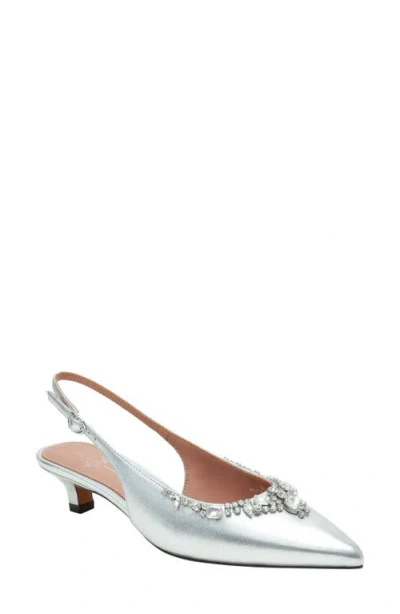 Linea Paolo Crystal Embellished Slingback Pump In Silver