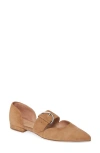 Linea Paolo Dean Pointy Toe Flat In Tan Suede