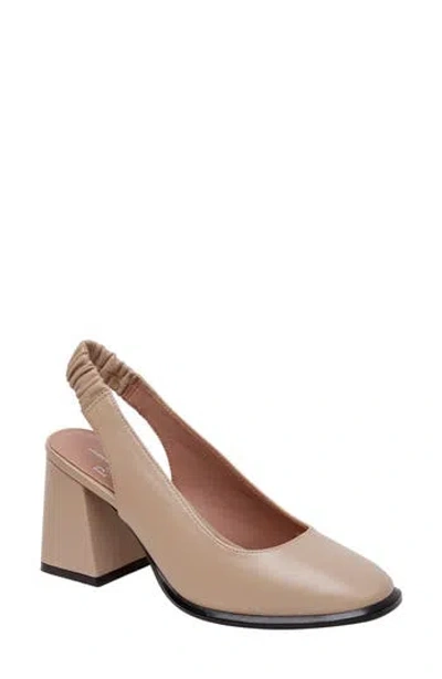 Linea Paolo Giana Block Heel Slingback Pump In Nude