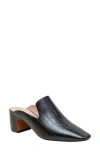 Linea Paolo Giselle Croc Embossed Mule In Black