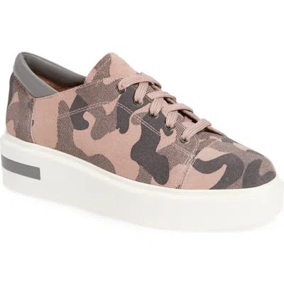 Linea Paolo Kruz Platform Sneaker In Blush Pink/grey Suede