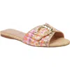 Linea Paolo Leighton Slide Sandal In Coral Multi