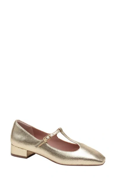 Linea Paolo Marcel T-strap Pump In Gold