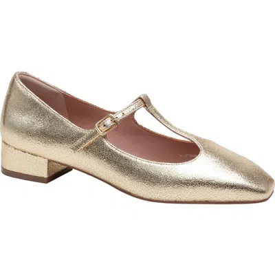 Linea Paolo Marcel T-strap Pump In Gold