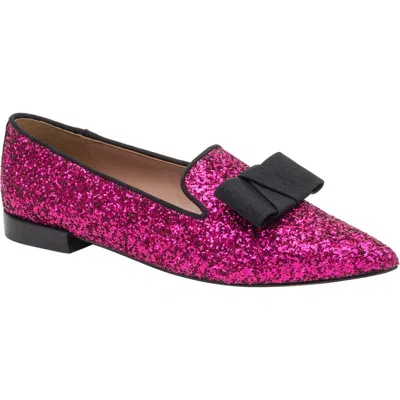 Linea Paolo Melrose Glitter Loafer In Fuchsia/black