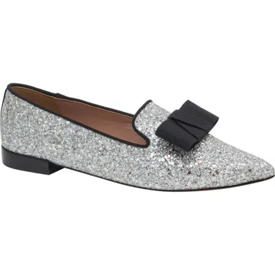 Linea Paolo Melrose Glitter Loafer In Silver/black