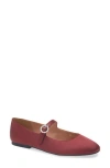 Linea Paolo Mia Mary Jane Flat In Burgundy Satin