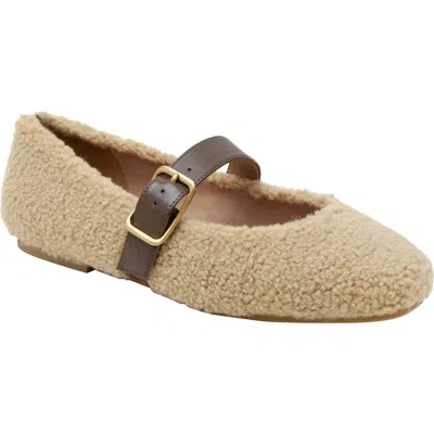Linea Paolo Mika Mary Jane Flat In Taupe/chocolate Brown