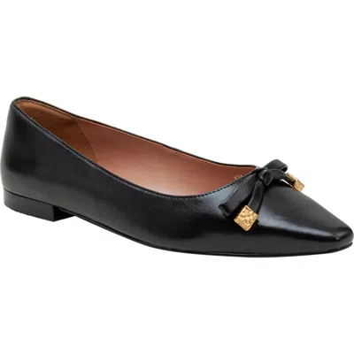 Linea Paolo Nicolis Pointed Toe Flat In Black