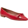 Linea Paolo Nicolis Pointed Toe Flat In Lipstick Red