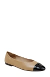 Linea Paolo Nolan Cap Toe Ballet Flat In Desert/ Black
